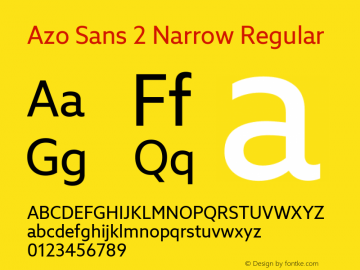 Azo Sans 2 Narrow Regular Version 2.003图片样张