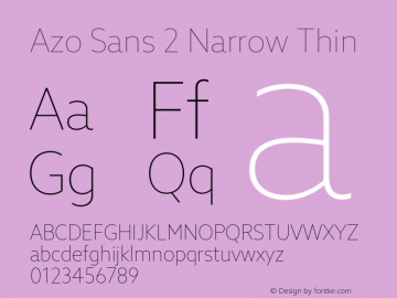 Azo Sans 2 Narrow Thin Version 2.003图片样张
