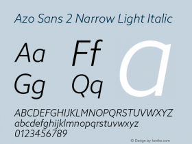 AzoSans2Narrow-LightItalic Version 2.003图片样张