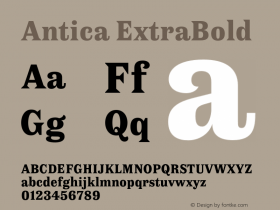 Antica ExtraBold Version 1.000;hotconv 1.0.109;makeotfexe 2.5.65596图片样张