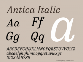 Antica Italic Version 1.000;hotconv 1.0.109;makeotfexe 2.5.65596图片样张