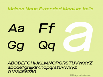 Maison Neue Extended Medium Italic Version 3.002图片样张