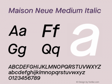 Maison Neue Medium Italic Version 3.002图片样张