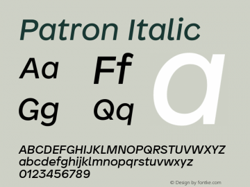 Patron Italic Version 2.001图片样张