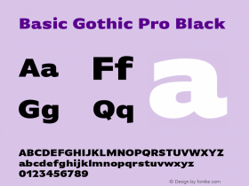 BasicGothicPro-Black Version 7.504; 2010; Build 1002图片样张