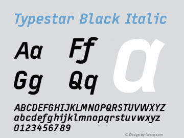 Typestar Black Italic 001.000 Font Sample