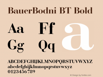 BauerBodni BT Bold Version 1.01 emb4-OT图片样张