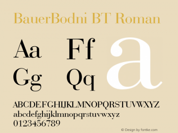 BauerBodni BT Roman Version 1.01 emb4-OT图片样张