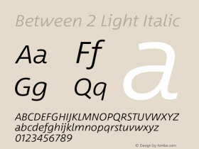 Between 2 Light Italic Version 1.00图片样张