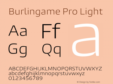 Burlingame Pro Light Version 1.000图片样张