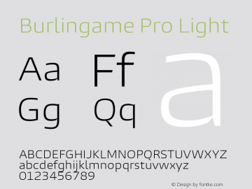 Burlingame Pro Light Version 1.000图片样张