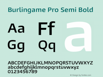 Burlingame Pro Semi Bold Version 1.000图片样张