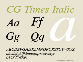 CG Times Italic Version 1.00图片样张