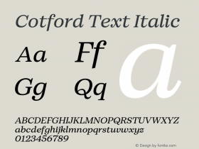 Cotford Text Italic Version 1.00图片样张