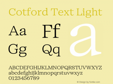 Cotford Text Light Version 1.00图片样张