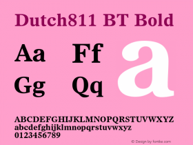 Dutch811 BT Bold Version 1.01 emb4-OT图片样张