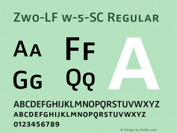 Zwo-LF w-5-SC Regular 4.313 Font Sample