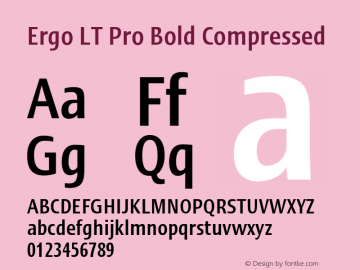ErgoLTPro-BoldCompressed Version 1.000;PS 001.000;hotconv 1.0.38图片样张