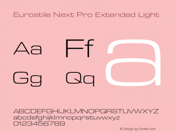 Eurostile Next Pro Ext Light Version 2.00图片样张