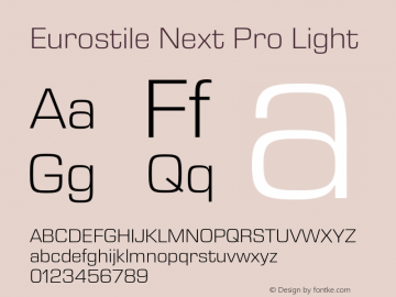 Eurostile Next Pro Light Version 2.00图片样张