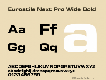 Eurostile Next Pro Wide Bold Version 1.00图片样张