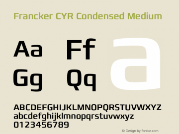 FranckerCYR-CondensedMedium Version 1.00图片样张