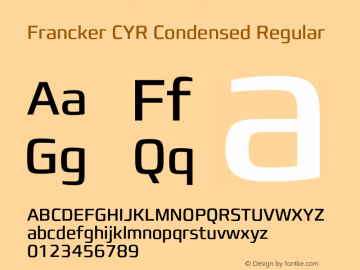 FranckerCYR-CondensedReg Version 1.00图片样张