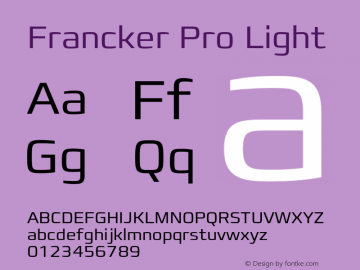 FranckerPro-Light Version 1.00图片样张