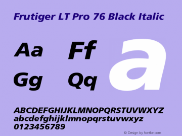 FrutigerLTPro-BlackItalic Version 2.000 Build 1000图片样张