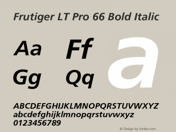 Frutiger LT Pro 45 Light Bold Italic Version 1.02图片样张