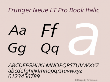 Frutiger Neue LT Pro Bk It Version 2.300图片样张