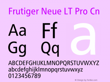 Frutiger Neue LT Pro Cn Version 2.300图片样张