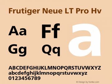 Frutiger Neue LT Pro Hv Version 2.200图片样张