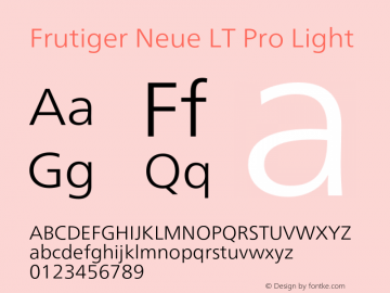 Frutiger Neue LT Pro Lt Version 2.200图片样张