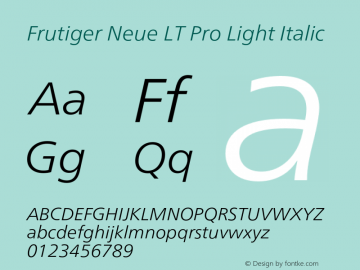 Frutiger Neue LT Pro Lt It Version 2.200图片样张