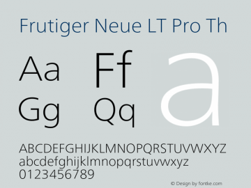 Frutiger Neue LT Pro Th Version 2.200图片样张