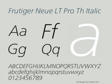 Frutiger Neue LT Pro Th It Version 2.200图片样张