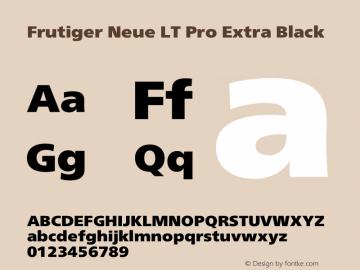 Frutiger Neue LT Pro XBlack Version 1.00图片样张
