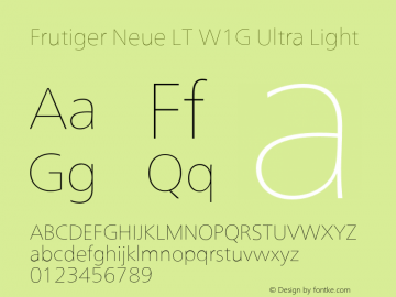 FrutigerNeueLTW1G-UltLt Version 2.30图片样张