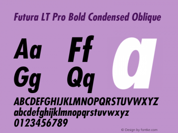 FuturaLTPro-BoldCondObl Version 2.000 Build 1000图片样张