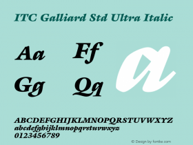 GalliardStd-UltraItalic Version 1.000 Build 1000图片样张