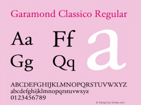 Garamond Classico Version 1.10图片样张