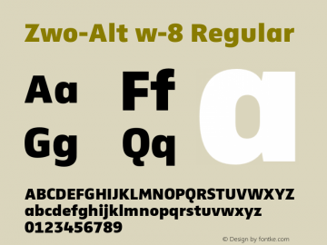 Zwo-Alt w-8 Regular 4.313 Font Sample