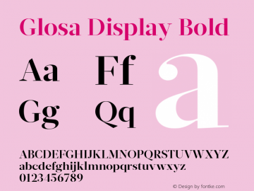 GlosaDisplay-Bold Version 1.0图片样张