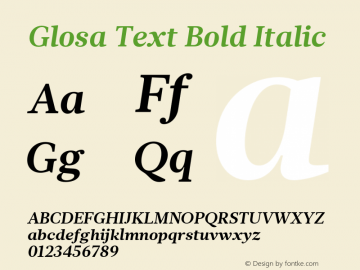 GlosaText-Bold Italic Version 1.0图片样张