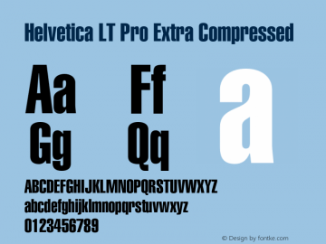 HelveticaLTPro-XCompressed Version 2.000 Build 1000图片样张