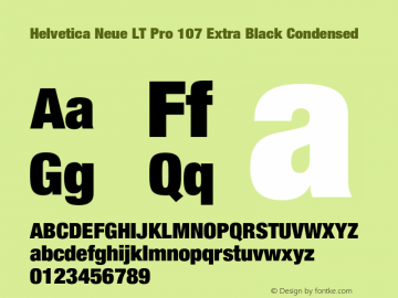 HelveticaNeueLTPro-XBlkCn Version 2.000 Build 1000图片样张