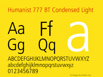 Humanist 777 BT Cn Light Version 1.02图片样张