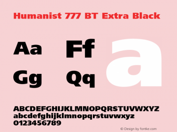 Humanist 777 BT Extra Black Version 1.02图片样张