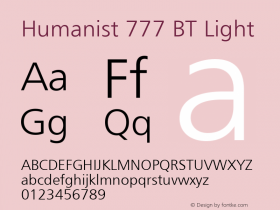 Humanist 777 BT Light Version 1.02图片样张